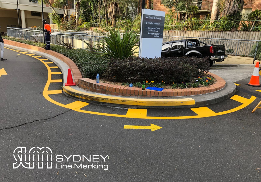 Yellow Pedestrian Crossing by Sydney Line Marking