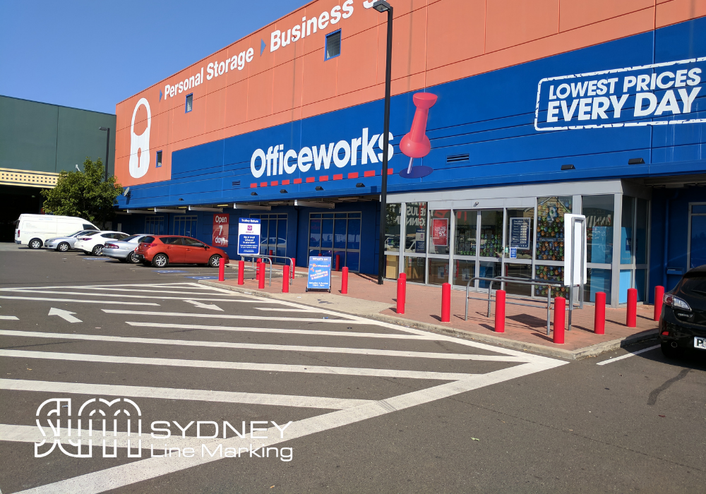 White line marking done in front of an office works in Sydney