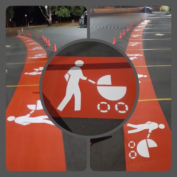 Parents with Pram Parking Bays done by Sydney Line Marking